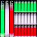 Libima 60 Pcs Ultra Bright Glow Stick Bulk, Emergency Light Stick Glow in The Dark Colorful 6 Inch Glowstick Necklace for Kid Halloween Birthday Party Hurricane Earthquake (Red, White, Green)