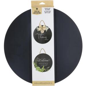 HAMPTON ART INC Black Shiplap Plank Round