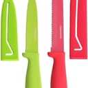 Farberware 4-Piece Non-Stick Resin Knife Set, Red/Green -