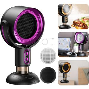 Puff Chill Fan for Smoking, The High Fan for Smoking with 2 Speed Adjustment, Separate Oil Fumes & Easy to Clean, Portable Desktop Smoke Fans for Kitchen Indoors Barbecue, Gifts for Men Women (purple)