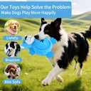Interactive Dog Toys, Plush Dog Toy with Treat Dispensing Ball, Squeaky Dog Toy with Cute Plastic Paws for Playing,Slow Eat Hiding Food Enrichment Toy for Small & Medium Breeds (Blue)