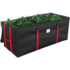 Mrrihand Christmas Tree Storage Bag, Large Artificial Christmas Tree, Anti-Tear Heavy-Duty 600D Oxford Cloth Christmas Tree Storage Box with Handles, Christmas Tree Storage Container (Black, 9Ft)