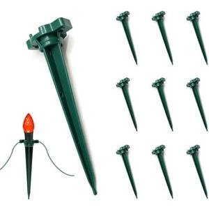 200 Pack Christmas Light Stakes, 4.5 Inch Lighting Stakes for C7 C9 Christmas Lights Outdoor, Yard Stakes,Garden,Lawn,Pathway, Patio, Path, Walkway, Christmas Decoration Green