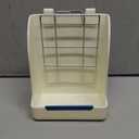 CalPalmy Hay Feeder for Rabbits, Guinea Pigs, and Chinchillas - Minimize Waste and Mess with 5.5" x 3.5" x 7.4" Hanging Alfalfa and Timothy Hay Dispenser (White)