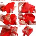 Abaodam Wedding Candy Boxes, 80pcs Chinese Favor Boxes with Tassel for Guests, Creative Bag Table Decorations for Engagement, Wedding Party, Bridal Shower, Celebration Gift (Red)