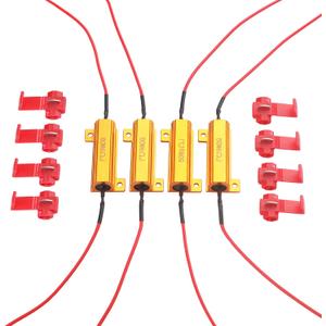 Aaron 4Pcs 50W 6ohm Load Resistors - Fix LED Bulb Fast Hyper Flash Turn Signal Blink Error Code (Resistors get very hot during working)