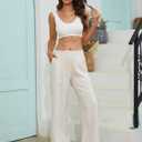 Beautiful Nomad Women's Linen Pants Casual High Waisted Wide Leg Pant Baggy Trousers with Pockets (XL)