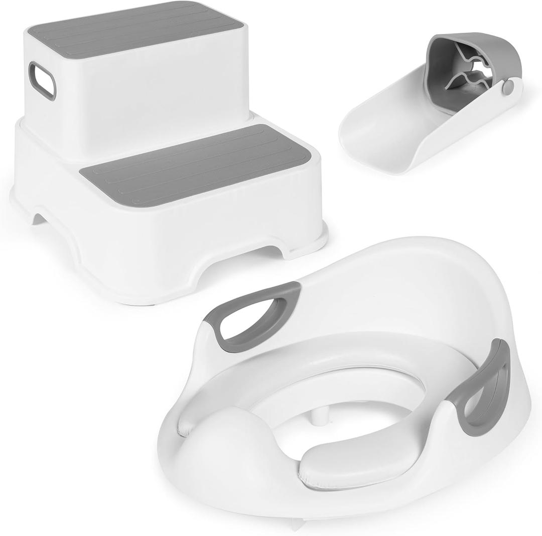 Step Stool, Toilet seat & Faucet Extender for Toddlers with Detachable Step, Non-Slip Floor & Step Pads  Stool Helper for Kids for Kitchen Counter, Bathroom Sink, and Bedroom