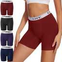 POKARLA Womens Boxer Briefs Underwear High Waisted Modal Boyshorts 4-PACK, Size: L
