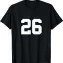 Number 26 (on Front / Back ) Sports Team Jersey Number T-Shirt XL