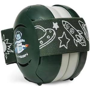 LYSIAN Baby Noise Reduction Earmuffs – Noise Cancelling Headphones for Infants and Kids, Perfect for Travel, Airplanes, Concerts, Fireworks. 25dB Sound Block, Dark Green