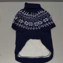 EXPAWLORER Turtleneck Dog Jumper - Knitted Dog Clothes in Fair Isle Snowflake Patterns, Warm Comfortable Puppy Jumper Pet Sweater with Sleeves, Winter Pet Outfit Pullover for Dogs Cats, Blue Large