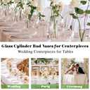 20 Pcs Glass Cylinder Bud Vases for Centerpieces, Birthday Party Wedding Centerpiece Table Decorations, Home Decor, Small Cylinder Living Bud Vases in Bulk for Flowers (7.1*1.8*1.8 Inch)
