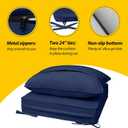 AAAAAcessories Outdoor Deep Seat Cushions, Waterproof, Fade-Resistant Patio Furniture Replacement Cushions, 25.5" x 25.5" x 5" + 25.5" x 19", Set of 2, Navy Blue