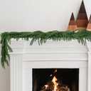 9 Ft Christmas Norfolk Pine Garlands Artificial Greenery Garland Christmas Real Touch Winter Pine Garland for Table Mantle Wall Indoor Outdoor Xmas Decorations (1 pcs)