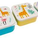 Safari Snack Boxes: 3 Count Pack with 3 Sizes, Craft/Snack Containers, Easy Open, Leak Proof Small Food Containers with Lids, Nesting Boxes For Sandwiches, Snacks, And More