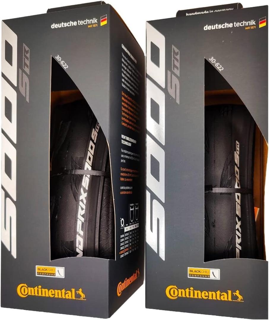 Continental Grand Prix 5000 S TR 700x30 Black - Tubeless Ready - Pack of 2 Tires