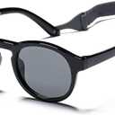 HJSTES Polarized Baby Sunglasses for Toddler Boys Girls, TPEE Flexible Frame with Strap, for Infant Age 0-3