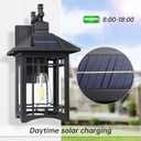 Solar Outdoor Wall LightExterior Lighting fixturesModern Black Exterior Light Fixture with Clear Glass ShadeOutdoor Solar Wall Lights Dusk to Dawnfor House Garage Doorway Patio