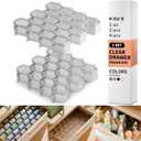 Honeycomb Separator Adjustable Drawer Organizer Divider for Underwear Belt-Scarf Socks Organizer (Gray(2pcs))