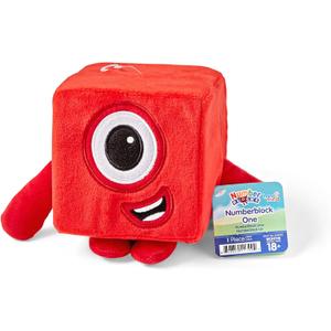 hand2mind Numberblocks One Plush, Plush Figure Toys, Numbers for Toddlers, Preschool Math Learning Toy, Stuffed Animal, Small Plushies, Soft Blocks, Counting Cubes, Stuffies for Kids, Birthday Gifts