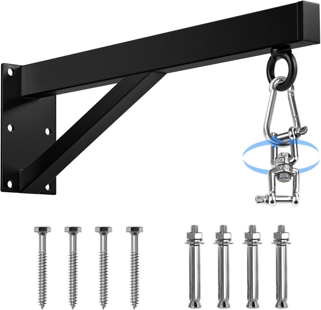 YORWHIN Punching Bag Hanger, Boxing Bag Wall Bracket Heavy Hanger Rated Hanging Stand Silent Rotation for Home Gym Indoor Outdoor Boxing Exercise