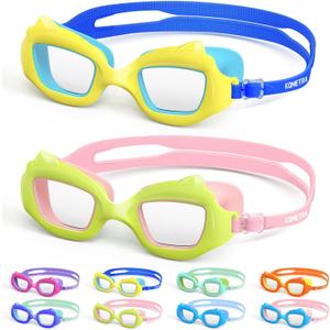 2 x Toddler Swim Goggles 2 Pack, Swimming Goggles for Toddler Boys Girls 3-7, Anti-Fog Anti-UV Leakproof Pool Goggles