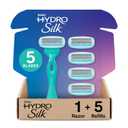 Schick Hydro Silk Ultra Sensitive Razor for Women | Womens Razor for Sensitive Skin, 5 Blade Razors for Women, Womens Razors for Shaving, Includes 1 Handle & 5 Refills