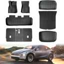 Floor Mat for New Model Y Juniper 2025 2026 9PCS Floor Mats with Second Row Seat Back Mats for Tesla Model Y All Weather TPE Model Y Floor Mats Accessories-(Only for Model Y Juniper)