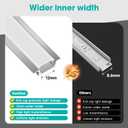 10-Pack 3.3ft/1Meter Silver Recessed LED Aluminum Channel for LED Strip Lights Diffuser Channel with Milky Cover End Caps and Mounting Clips, Flush Mounted LED Track for Ceiling Under Cabinet Closet.