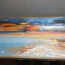 Brushart Abstract Wall Art Large Landscape Canvas Wall Art Pictures Paintings Wall Decor Living Room Textured Artwork for Dining Room Walls Bedroom Home Office, Framed 48"x24"