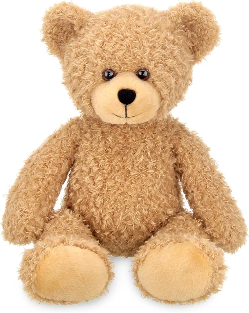 Bearington Bubsy Brown Teddy Bear Plush - 16" Light Brown Teddy Bear Toy with Ultra-Soft Plush Fur and Hand-Sewn Nose - Cuddly Stuffed Bear Gift for Kids, Babies, and Teddy Collectors