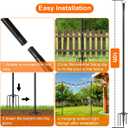 MuliVid 6 Pack 9FT String Light Poles for Outdoor,Metal Lights Hanging Pole Outside with Fork,Light Stand for Patio, Pergola, Garden, Backyard, Yard, Camping Party