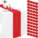 12 Pack Red Cheesecloth Table Runner 17 x 108 inch Table Runner Long Boho Cheese Cloth Gauze Semi Sheer Cheese Cloth Table Runners for Wedding Party Birthday Baby Shower