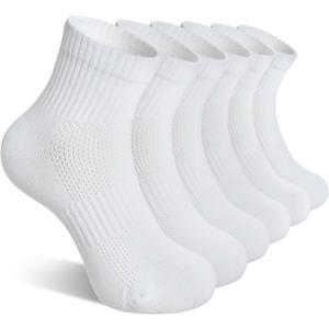 DoSmart Kids Ankle Socks Boys Girls Youth Teen Athletic Short Cotton Breathable Quarter Seamless Running Sock 6 Pairs