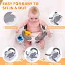Baby Bath Seat for Babies 6 Months & Up Sitting Up,Infant Bath Seat with Temperature Alert+Open Backrest+on/Off Armrest,Toddler Bath seat Baby Bath Chair for Bathtub,Tub,Sink (Light Gray)
