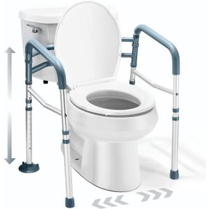 Medical king Toilet Safety Rail - Adjustable Detachable Toilet Safety Frame with Handles Heavy-Duty Toilet Safety Rails Stand Alone - Toilet Safety Rails for Elderly, Handicapped - Fits Most Toilets
