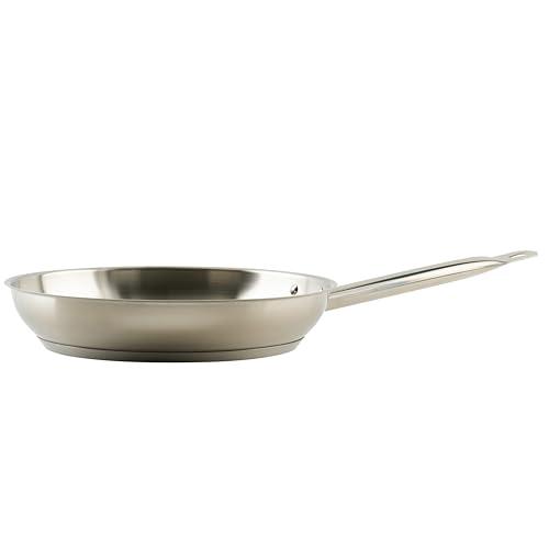 Winco Commercial-Grade Stainless Steel Fry Pan, Natural Finish, 11"