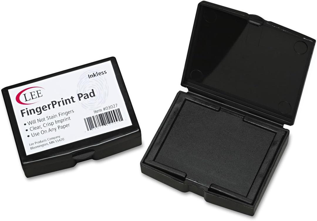 Lee Inkless FingerPrint Pad (S03027),Black,0.5" x 2.3" x 1.8"