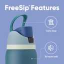 Owala FreeSip Insulated Stainless Steel Water Bottle with Straw, BPA-Free Sports Water Bottle, Great for Travel, 32 Oz, Denim