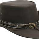 Australian Leather Cowboy Hat Bush Aussie Style Summer Western Outback Black and Brown Cowgirl Christmas Hat