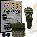DOK TigerToes Premium Non-Slip Dog Socks for Hardwood Floors - Extra-Thick Grip That Works Even When Twisted - Prevents Licking, Slipping, and Great for Dog Paw Protection (Forest Green, X-Large)
