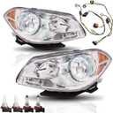 Headlight Assembly Compatible with 2008 2009 2010 2011 2012 Chevy Malibu (Not Fit 2008 Malibu Classic Model), Includes Bulbs and Wiring Harness