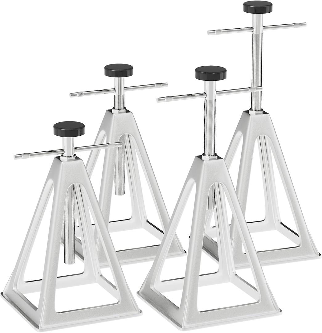 RVGUARD RV Stack Jacks 4 Pack, Aluminum Stabilizer Jacks for RV Trailer Camper, Single Support Up to 6000 Lbs, Adjustable from 11" to 17"