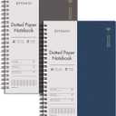 EMSHOI Dotted Journal Spiral Notebook 7.48" x 10.15" - 2 Pack 320 Pages 100gsm Thick Paper, B5 Dot Grid Notebook, Plastic Hardcover Journals for Writing Drawing (BrownBlue)