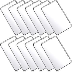 Mimorou 12 Pcs Baking Sheet Stainless Steel Cookie Small Metal Sheet Pans Professional Rectangle Oven Trays Kitchen Baking Cooking Oven and Toaster, Dishwasher Safe(10.2 x 5.9 Inch)