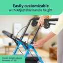 Medline Standard Adult Steel Rollator Walker Aid, Light Blue, 300 lb. Weight Capacity, 8” Wheels, Foldable, Adjustable Handles, Rolling Walker for Seniors