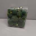 36pcs Velvet Ornaments for Christmas Trees, Flocked Christmas Balls Sets Assortment for Xmas Tree Holiday Decor (Avocado Green)