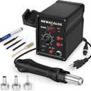 NEWACALOX Hot Air Rework Station 500C Soldering Station with Hot Air Gun, Airflow Adjustable, Desoldering Station for BGA IC, SOIC CHIP, QFP, PLCC, etc.