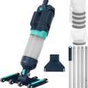 Heave Duty Handheld Pool Vacuum for Above Ground Pool - 18.9GPM Powerful Suction for Deep Cleaning, 25µm Ultra Fine Mesh Filter for Smaller Debris, 14'' Wide Vacuum Head, 60mins Running Time (Blue)